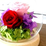 画像9: 幸せのプリザーブドフラワーアレンジメント クリスタルドームセット (9)