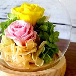 画像10: 幸せのプリザーブドフラワーアレンジメント クリスタルドームセット (10)