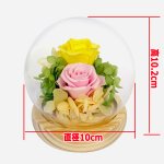 画像8: 母の日企画 ホシフルーツ あまおうのクリームいちご大福fuwaru3個入＆幸せのプリザーブドフラワーアレンジメント クリスタルドームセット (8)