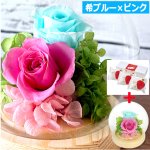 画像13: 母の日企画 ホシフルーツ あまおうのクリームいちご大福fuwaru3個入＆幸せのプリザーブドフラワーアレンジメント クリスタルドームセット (13)