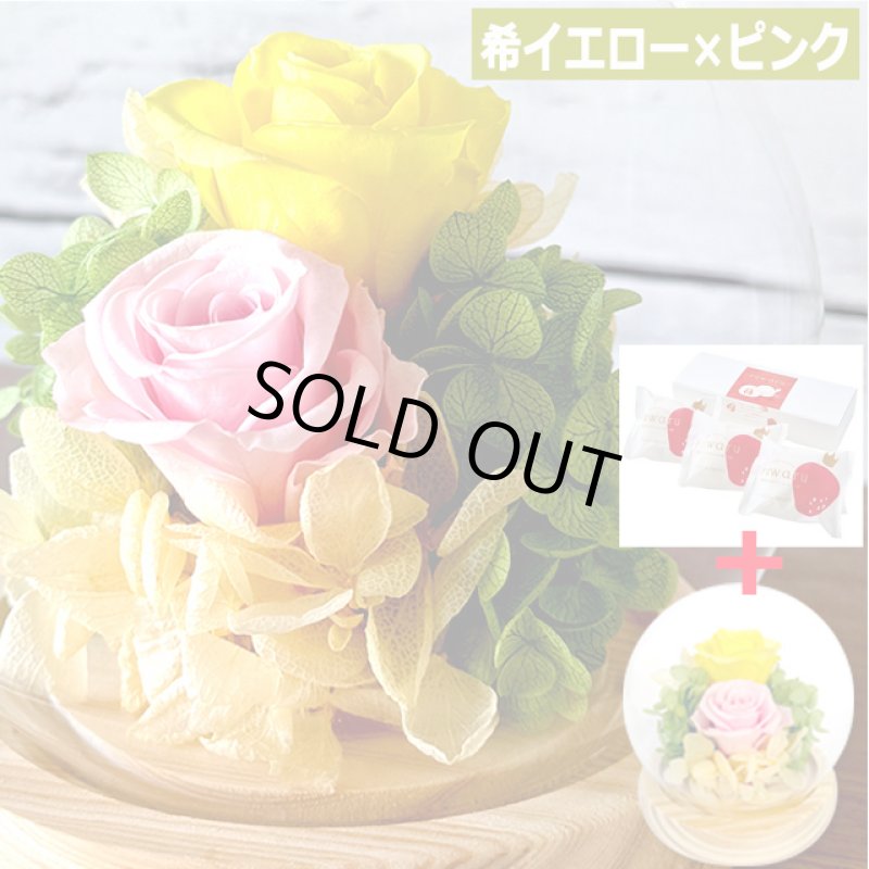 画像12: 母の日企画 ホシフルーツ あまおうのクリームいちご大福fuwaru3個入＆幸せのプリザーブドフラワーアレンジメント クリスタルドームセット (12)