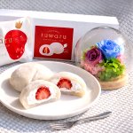 画像10: 母の日企画 ホシフルーツ あまおうのクリームいちご大福fuwaru3個入＆幸せのプリザーブドフラワーアレンジメント クリスタルドームセット (10)