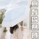 画像3: 晴雨兼用 折傘 スレンダーハンドルUVブロック50cm (3)