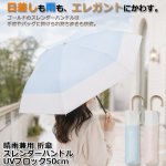 画像1: 晴雨兼用 折傘 スレンダーハンドルUVブロック50cm (1)