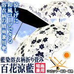 画像9: 晴雨兼用 百花涼藍 ひゃっかりょうらん 折りたたみ傘 遮光コーティングVer (9)