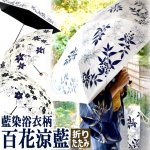 画像10: 晴雨兼用 百花涼藍 ひゃっかりょうらん 折りたたみ傘 遮光コーティングVer (10)