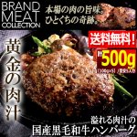 画像1: 送料無料！溢れる肉汁の国産黒毛和牛ハンバーグ計500g (1)
