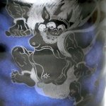 画像7: 日本製 風神雷神彩雲湯呑 (7)