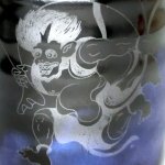 画像5: 日本製 風神雷神彩雲湯呑 (5)