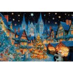 画像2: クリスマスアートジグソー「クリスマスマーケット~星と灯の交差点」1000Pフレームセット (2)