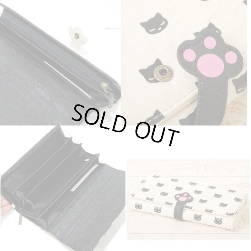 画像3: にくきゅープーちゃん長財布 (レディース,いないいないばぁ,ニクキュー,肉球,ねこ,ネコ,可愛い,猫の手,財布,ファスナー小銭入れ) (3)