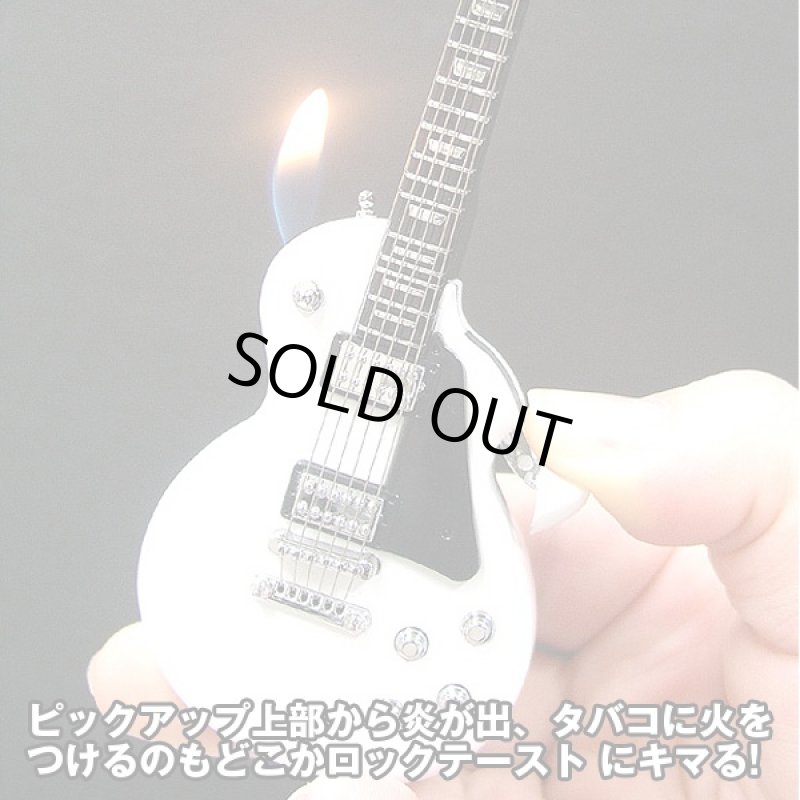 画像2: エレキギターサウンドライター (ライター,喫煙具,音楽,ガス,ミニチュア,タバコ,インテリア,着火,レスポール,スタンド,台座付き) (2)
