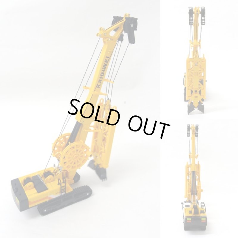 画像2: ダイキャスト重機「溝堀機」 (合金製,ミニカー,建設車,はたらく車,重機,1:64,イエロー,玩具,インテリア,オブジェ) (2)