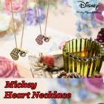 画像1: Disneyミッキーハートネックレス(DISNEY公式ライセンス,ディズニー,ミッキーフェイス,レディース,Mickey,スワロフスキー) (1)