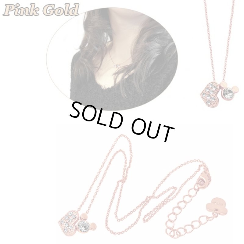 画像4: Disneyミッキーハートネックレス(DISNEY公式ライセンス,ディズニー,ミッキーフェイス,レディース,Mickey,スワロフスキー) (4)