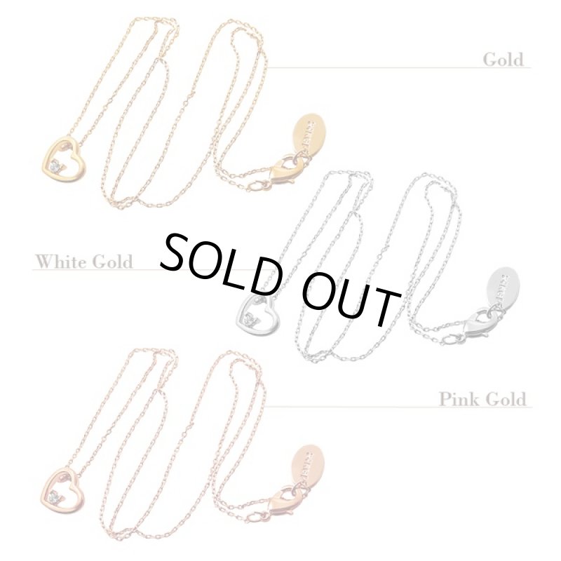 画像3: Disneyミッキーシンプルハートネックレス(DISNEY公式ライセンス,ディズニー,レディース,Mickey,オープンハート,スワロフスキー) (3)