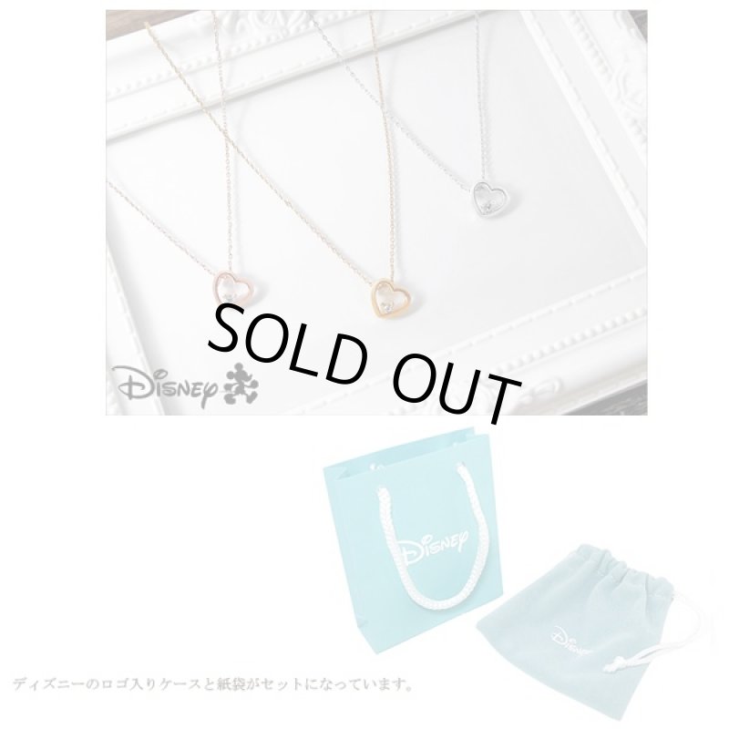 画像4: Disneyミッキーシンプルハートネックレス(DISNEY公式ライセンス,ディズニー,レディース,Mickey,オープンハート,スワロフスキー) (4)