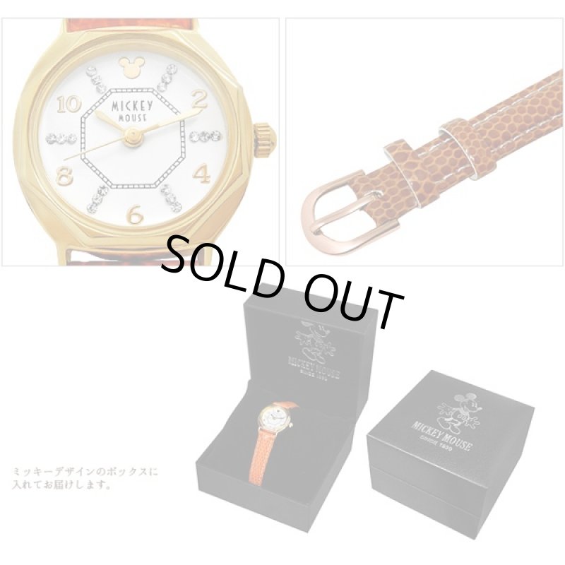 画像3: Disneyミッキー八角形腕時計(ディズニー,DISNEY,ウォッチ,レディース,本革ベルト,風水腕時計,八角形腕時計) (3)