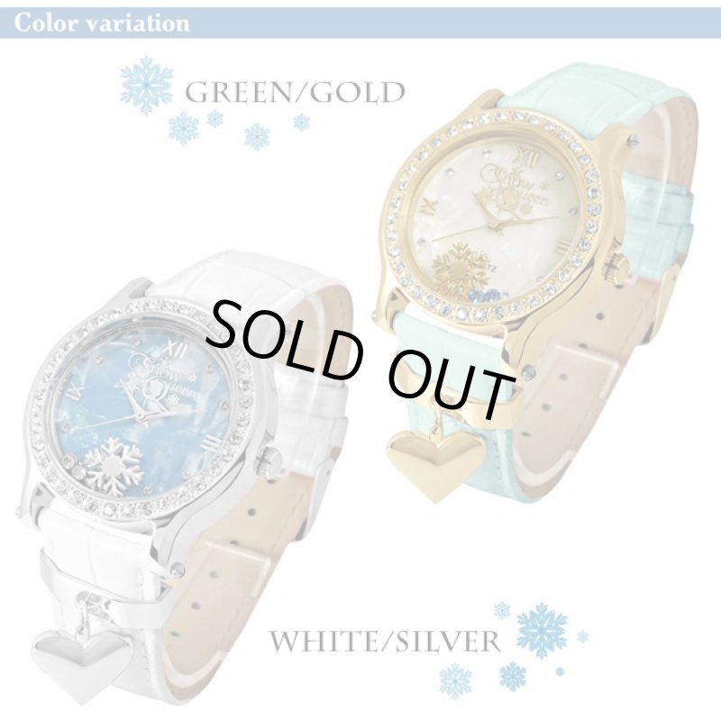 画像4: Disneyアナと雪の女王ハートチャーム腕時計(DISNEY,ウォッチ,レディース,本革ベルト,アナ雪公式グッズ,ギフトFROZEN) (4)