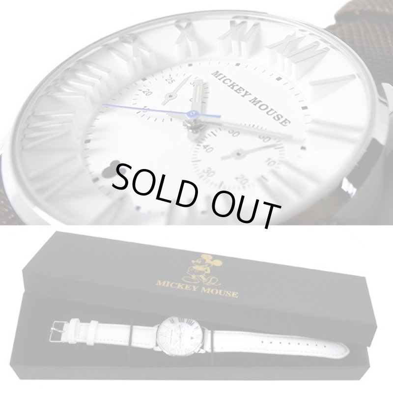画像2: Disneyミッキー3Dレザーウォッチ(ディズニー,DISNEY,Mickey,男女兼用,本革ベルト,腕時計,レザーベルト,ギフト,ミッキーフェイス) (2)