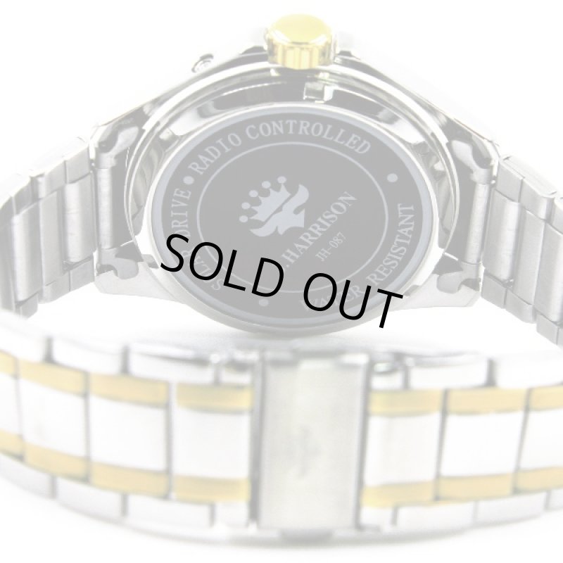 画像5: 送料無料!J.HARRISON4石天然ダイヤモンド付ソーラー電波時計(メンズ,腕時計,ジェイハリソン,ウォッチ半永久的,ステンレスベルト) (5)