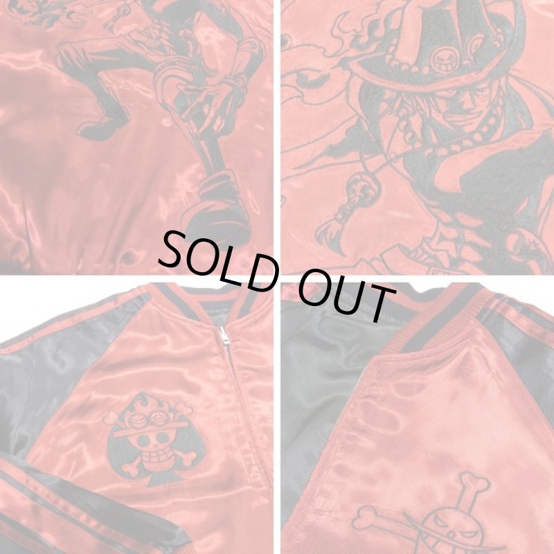 画像2: 送料無料ワンピース「火拳のエーススカジャン」(スイッチプランニング,コラボ,刺繍,レーヨン,大人も着れる,レッド) (2)