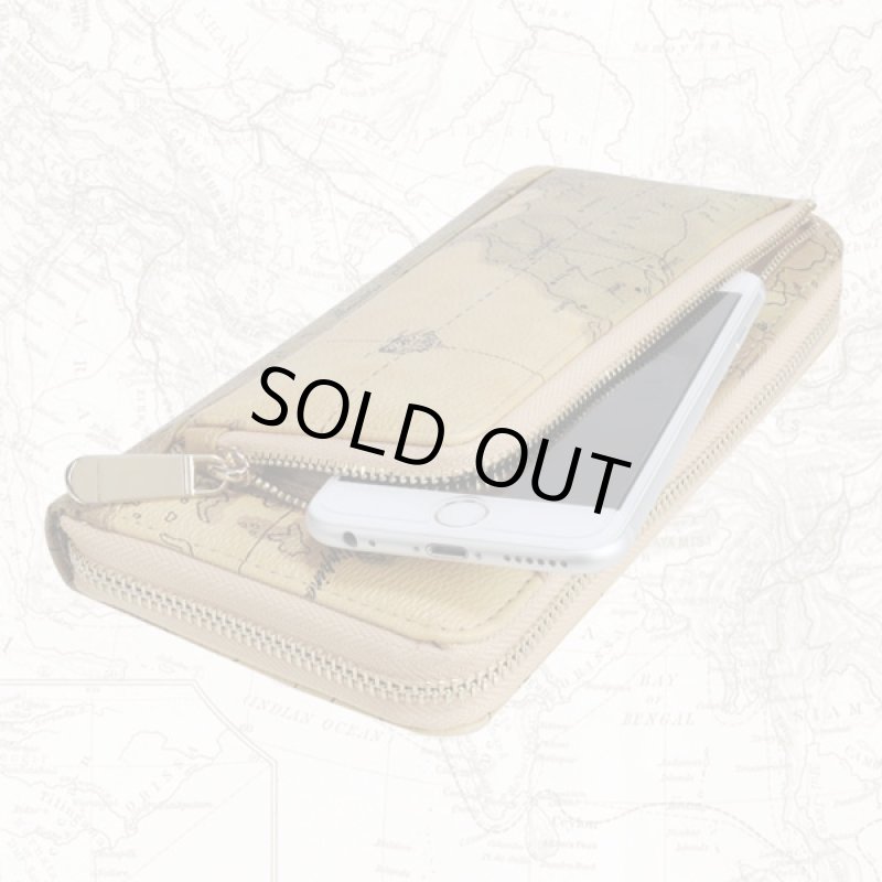 画像2: OBRE VOYAGEワールドマップウォレット「L型ファスナーケース付きロング」(オルベボヤージュ,財布,世界地図,長財布,スマホ入れ,スマートフォン入れ) (2)