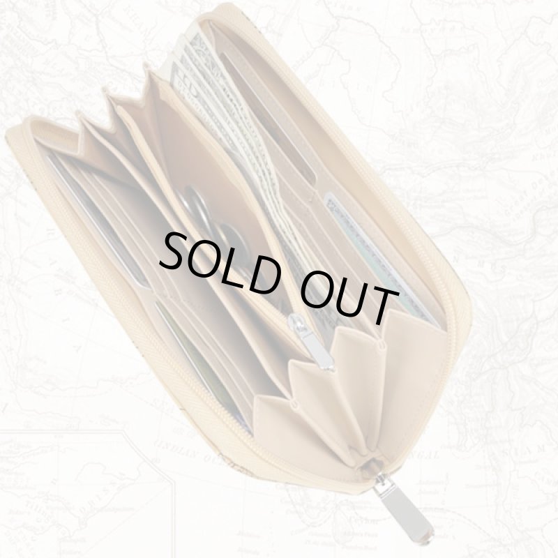 画像2: ORBE VOYAGEワールドマップウォレット「ラウンドファスナーロング」(オルベボヤージュ,世界地図,長財布,センターファスナー,男女兼用) (2)