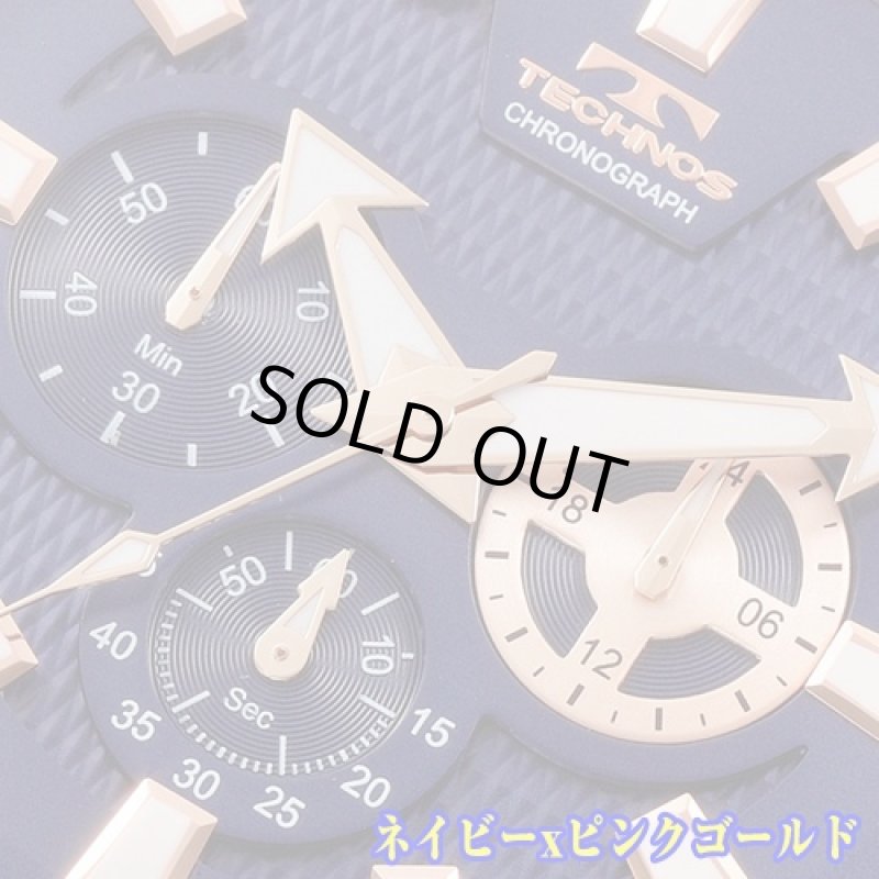 画像4: (送料無料)TECHNOS(テクノス)スポーツクロノ「T6396」(ウレタンベルト/ステッチ入/クロノグラフ/10気圧防水/日本製クォーツ) (4)