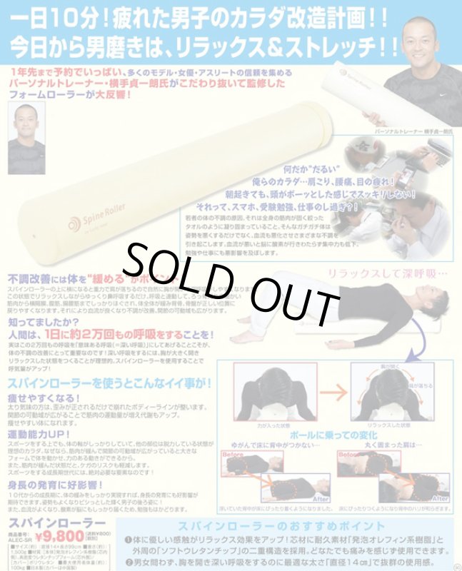 画像4: TVバイキングで紹介!スパインローラー(ストレッチ ポール型/日本製/直径約14センチ/肩甲骨/監修指導パーソナルトレーナー横手貞一朗) (4)