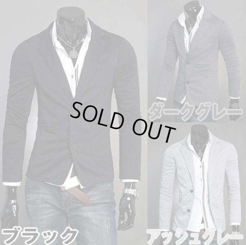 画像3: スマートメンズテーラード風ジャケット2B【アッシュグレー】 (3)