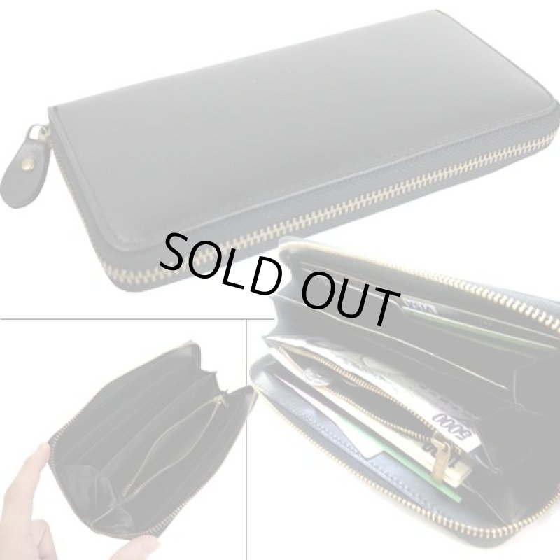 画像3: 牛革ラウンドジップウォレット(激安/高級質感/収納豊富./やわらかい/シンプル/長財布) (3)