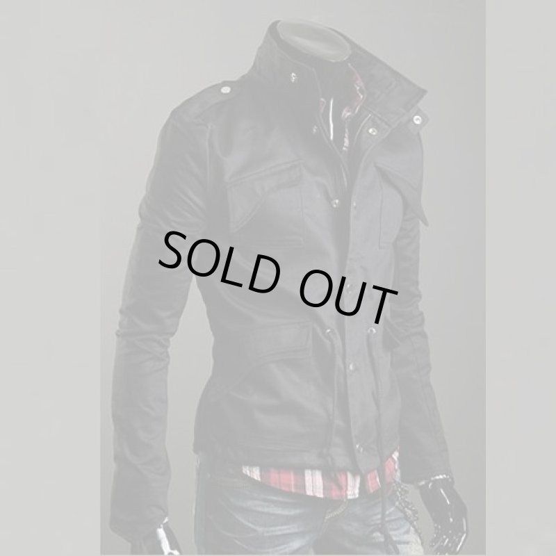 画像3: M-65 STYLE スリムジャケット「ヴィンテージ」(コットン調)【ブラック】 (3)