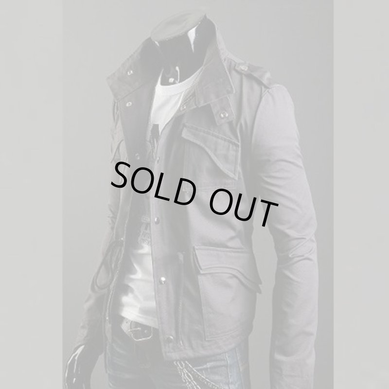 画像2: M-65 STYLE スリムジャケット「ヴィンテージ」(コットン調)』【ダークグレー】 (2)