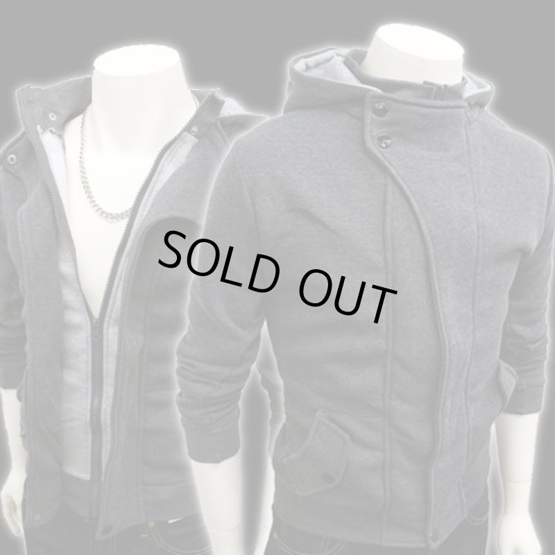 画像3: ダブルフロント・ジャケットパー カー/チャコールグレー/AMT-40(パ ーカー/スリム/メンズ/上着) (3)