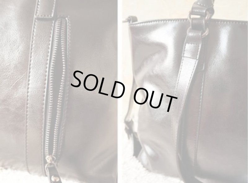 画像5: 2WAY本革トートバッグ(レディース/牛革/牛床革/手持ち/肩掛け/ショルダー/ブラック/ブラウン/ネイビー/ワイン) (5)