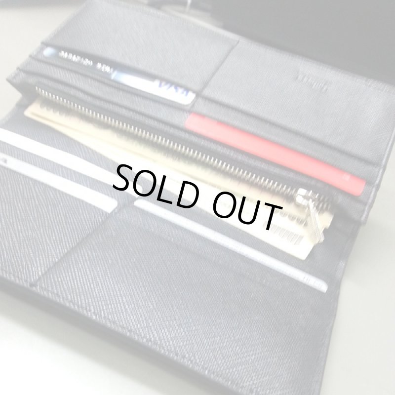 画像3: イタリア産カーボンエンボスレザー・ロングウォレット（メンズ,財布,本牛革,長財布,2つ折り,イタリアンレザー,ブラック） (3)