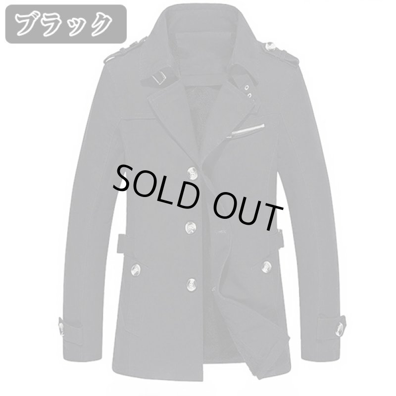 画像3: ソフトボア・コットントレンチコート(裏ボア,ハーフトレンチコート,メンズハーフジャケット,メンズハーフコート,袖中綿入り) (3)