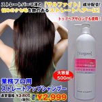 画像1: 業務プロ用ストレートアップシャンプー(500ml)(矯正ストレート,プロ仕様,くせ毛矯正,業務用500ml,vergeer,リップルヘアー,サラサラストレートヘアー) (1)