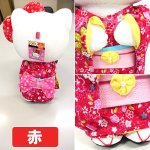 画像3: ちりめんハローキティ「ぬいぐるみL」 (サンリオ,はろうきてぃ,日本人形,27cm,ビッグリボン,和装人形,日本土産,ギフト) (3)