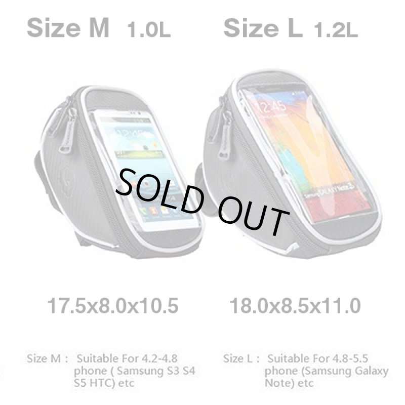 画像4: サイクルスマホセットバッグ「ハンドルバータイプ」(自転車用スマホケース,ハンドル取り付け,フレームバッグ,タッチ操作可能,) (4)