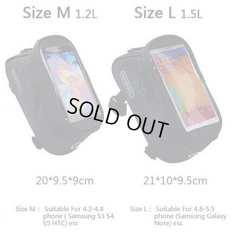 画像4: サイクルスマホセットバッグ「トップチューブタイプ」(自転車用スマホケース,フレーム取り付け,トップチューブ専用,タッチ操作可能,) (4)