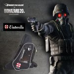 画像1: BIOHAZARD Umbrella ボディバッグ（バイオハザード/BODYMAKER/ボディメーカー/ワンショルダーバッグ/撥水加工/スポーツ/サバゲー/ランニング) (1)