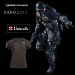 画像1: BIOHAZARD Umbrella BM・DRYハーフスリーブ（バイオハザード/BODYMAKER/ボディメーカー/半袖Tシャツ/速乾/伸縮/スポーツ） (1)