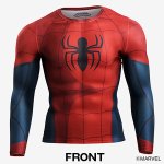 画像2: スパイダーマンBM・GEARロングスリーブ(ソフトコンプレッションTシャツ,MARVEL,マーベル,ジャストフィット,吸汗,速乾,伸縮) (2)