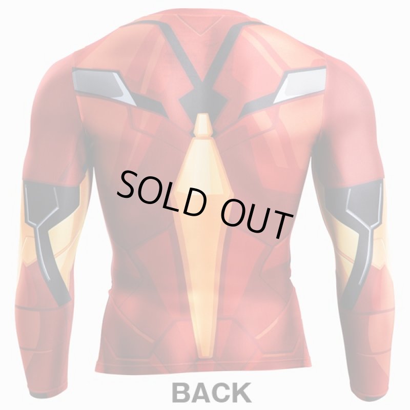 画像3: アイアンマンBM・GEARロングスリーブ(MARVEL,マーベル,ソフトコンプレッションTシャツ,高機能インナー,吸汗,速乾,伸縮) (3)