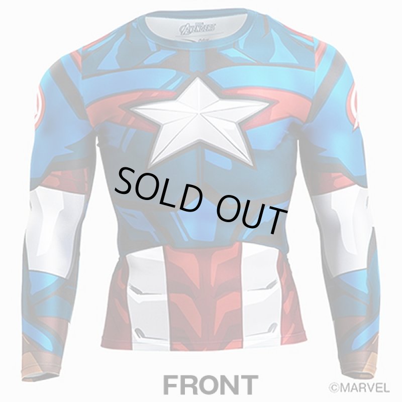 画像2: キャプテン・アメリカBM・GEARロングスリーブ(高機能インナー,MARVEL,マーベル,ジャストフィット,吸汗,速乾,伸縮) (2)