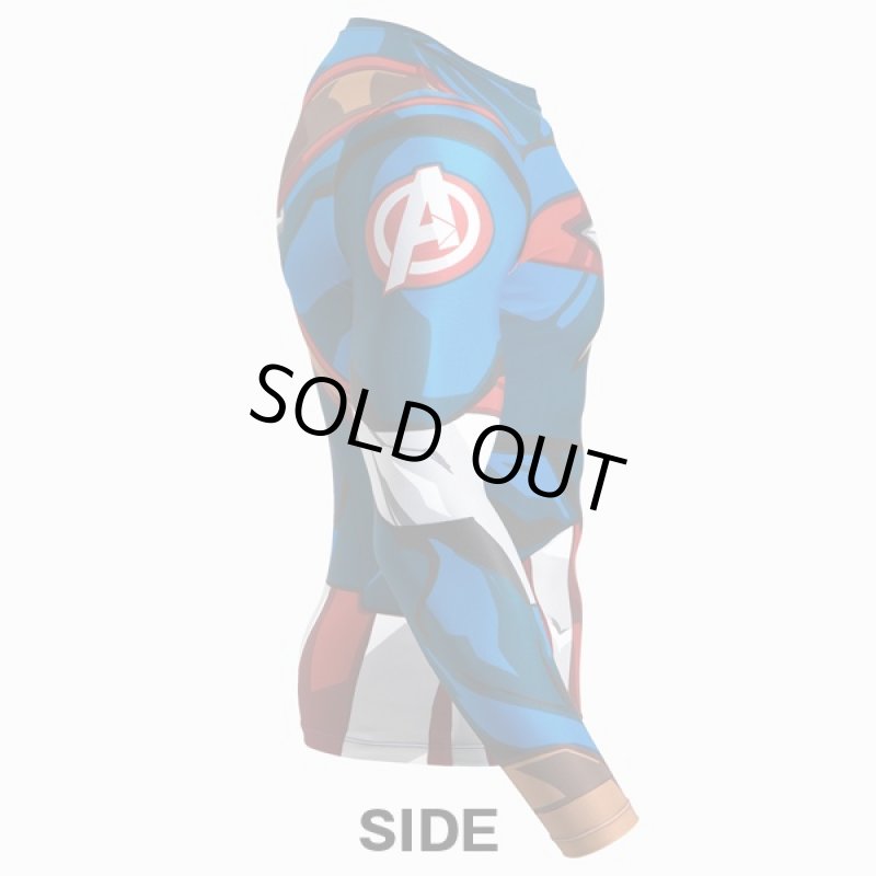 画像4: キャプテン・アメリカBM・GEARロングスリーブ(高機能インナー,MARVEL,マーベル,ジャストフィット,吸汗,速乾,伸縮) (4)