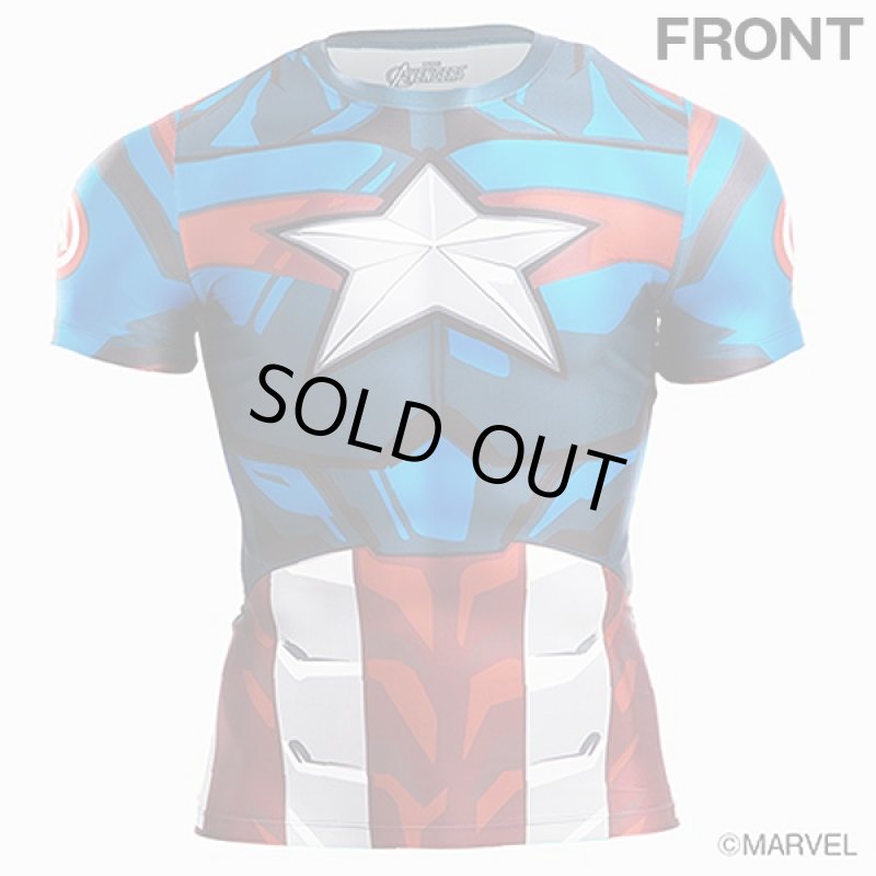 画像2: キャプテンアメリカBM・GEARハーフスリーブ (メンズ,半袖,ソフトコンプレッションTシャツ,高機能インナー,MARVEL,吸汗,速乾,伸縮) (2)