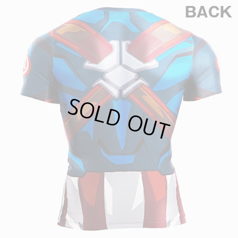 画像3: キャプテンアメリカBM・GEARハーフスリーブ (メンズ,半袖,ソフトコンプレッションTシャツ,高機能インナー,MARVEL,吸汗,速乾,伸縮) (3)